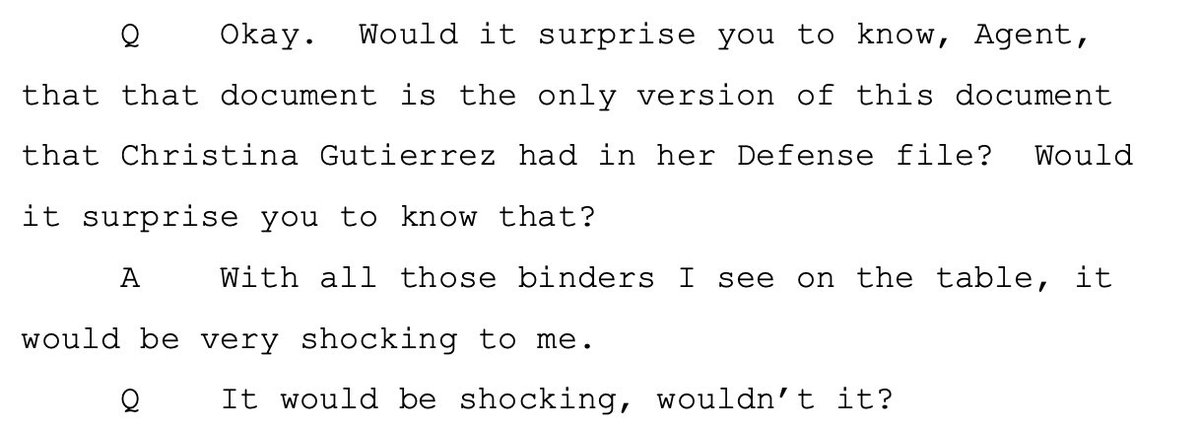 Best part of the Adnan Syed PCR hearing has been posted, wherein FBI Special Agent Chad Fitzgerald accused the defense of giving him manipulated evidence to undermine his expertise &amp; it turns out he was given the same terrible exhibit the State gave to Cristina Gutierrez at trial