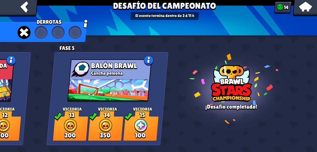 ShellyUnlimited's tweet photo. ¡𝘿𝙚𝙨𝙖𝙛𝙞𝙤 𝙘𝙤𝙢𝙥𝙡𝙚𝙩𝙖𝙙𝙤! 🔥
Tuve suerte de que la lupa me
buscara un buen equipo. 🥰
¿Como les fue a ustedes?
#BrawlStars #BrawlStarsES
#Brawl_esports https://t.co/FunuEIY7q6