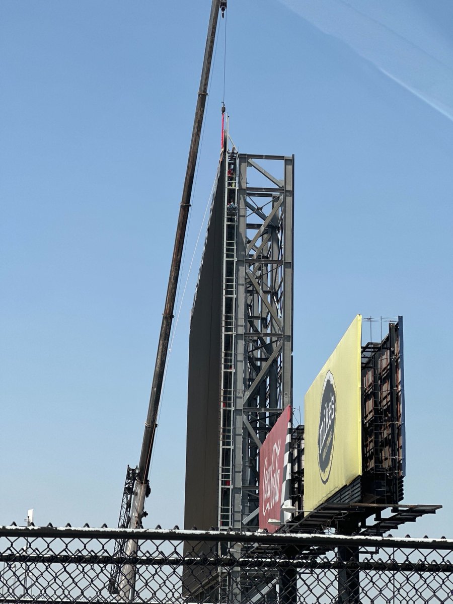 The first pieces of the historic Big Hoss TV have begun going up at @TXMotorSpeedway! This project is sure to be a winner! #NASCAR #texasracing #Texas #experienceunrivaled