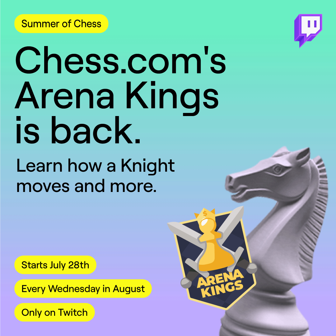 Twitch's tweet photo. Anyone who streams can participate; even you could be King of the Arena during #SummerofChess https://t.co/94gFHICMye