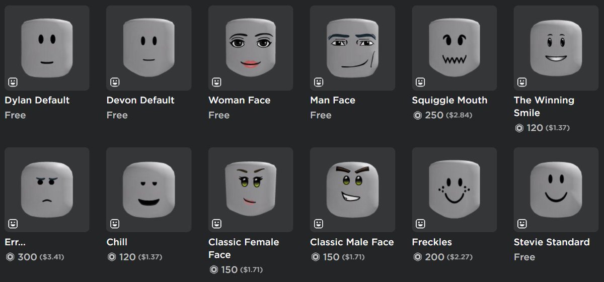 Classic Male Face - Roblox