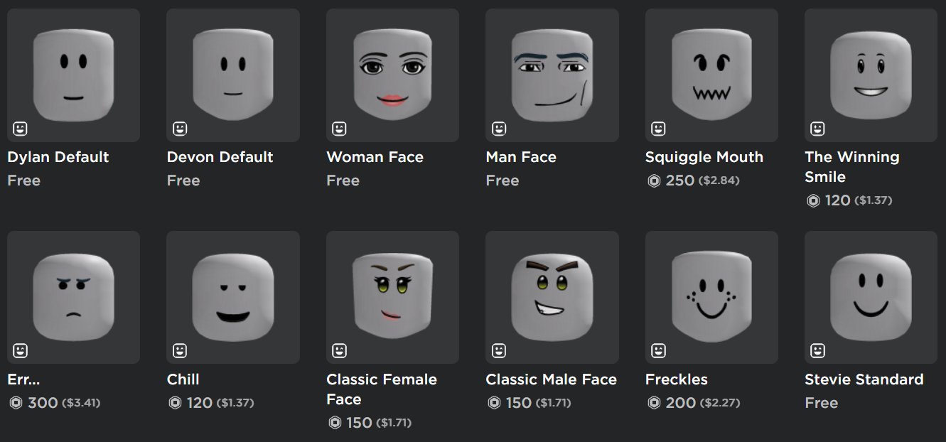 3 face - Roblox