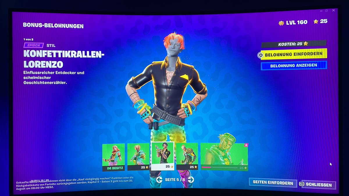 Tramfan's tweet photo. @FortniteStatus I just scrolled in the battle pass and than I saw that at the super styles, the face from Lorenzo is grey ? Can you fix this ? Thx ☺️ https://t.co/PblZPH2TJT