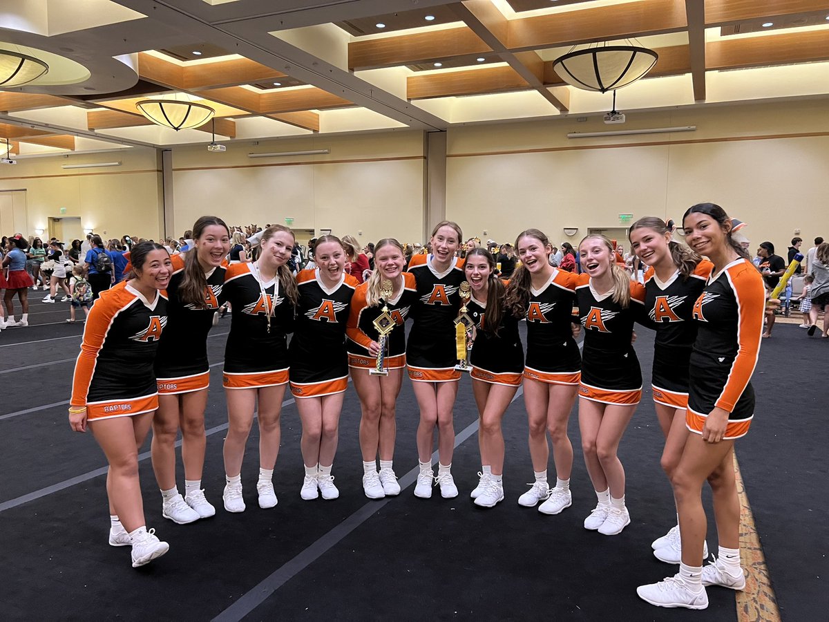 FHSchools's tweet photo. Congratulations to @AndersonRaptors's varsity cheer squad! They attended UCA Cheer Camp at Great Wolf Lodge and won first overall building game day routine out of 11 squads! This is a first for the Raptors. Well done! @Anderson_Cheer https://t.co/2icwMt6Mou