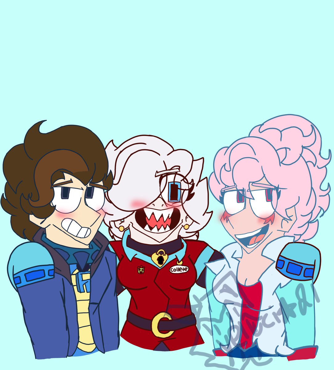 Velocistar_21's tweet photo. Brawl poly trio 
Rex x colette x janet 
Hey just a small Canon x fanon ships is all 
And also I just wanted to post this on here I'm actually proud of how this turned out 

#BrawlStars #BrawlStarsArt #BrawlStarsOc https://t.co/nEkHpZ3WQj
