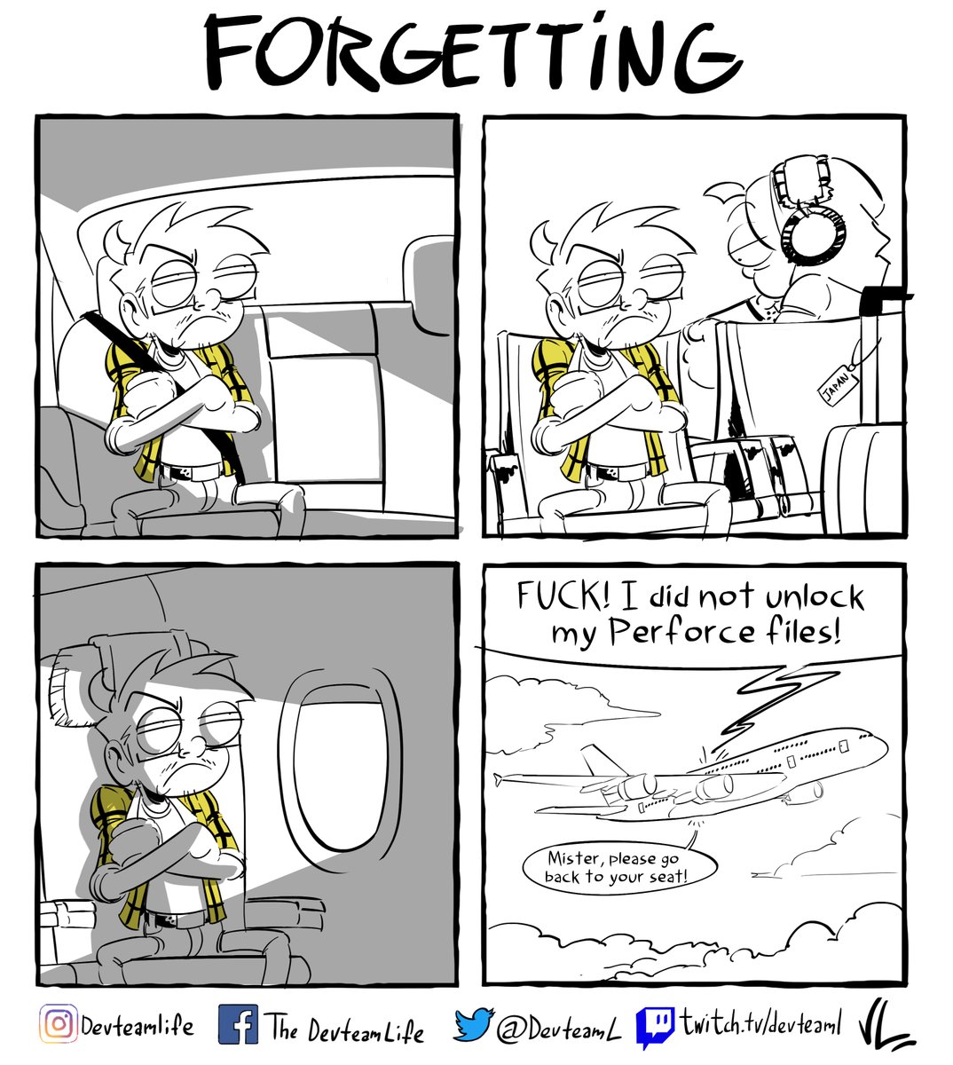 DevteamL's tweet photo. I KNEW I FORGOT SOMETHING!
#gamedev #videogamestudios #comics #strip #developers #devteam #gamedevjobs #videogames #vacations #Japan #perforce https://t.co/vcDbpww8lT