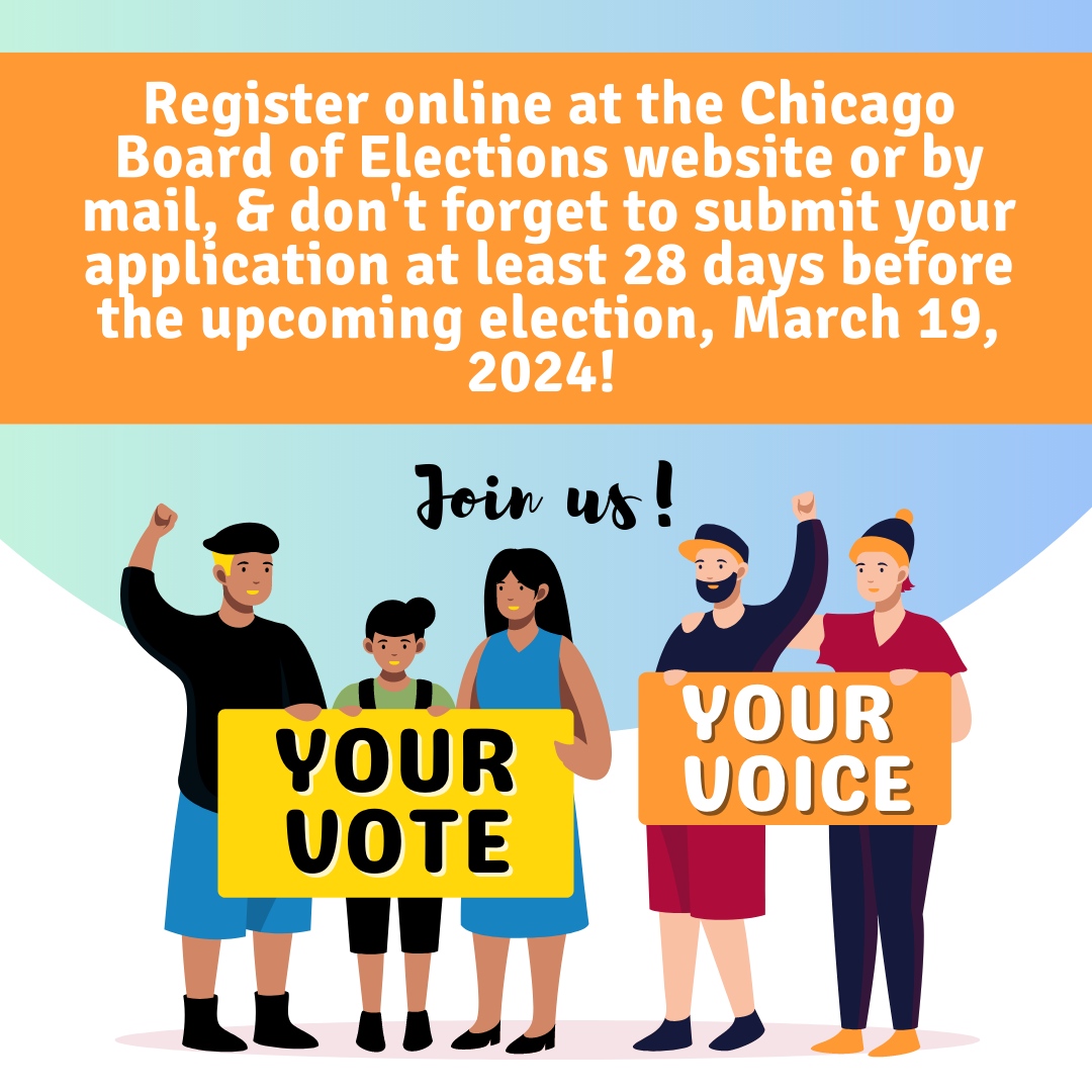 W4LJA's tweet photo. Ready to make your voice heard? Check your eligibility, register online at Chicago Board of Elections before 2-19-24 &amp; update your registration whenever you change your name or address
#RegisterToVote #MakeYourVoiceHeard #ChicagoVotes #CivicDuty #BeInformed #WLJA #YourVoiceCounts https://t.co/7qLVWV88ty
