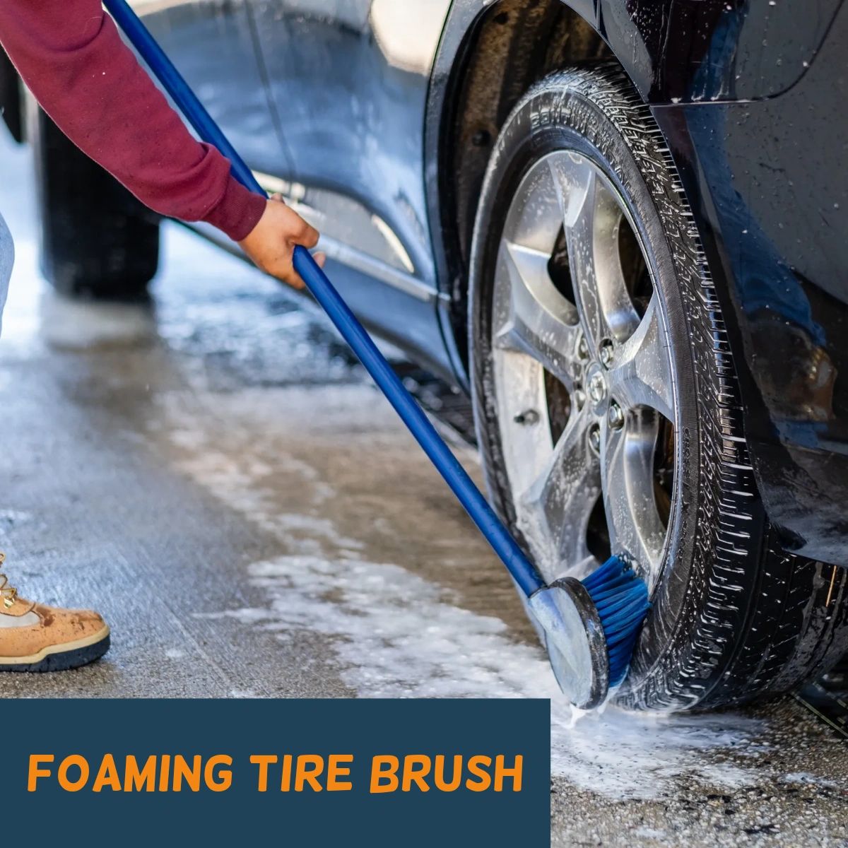 TimeToWashNC's tweet photo. Get ready for a car wash experience like no other! At Time to Wash, we pride ourselves on being the only place in town with a foaming tire brush. Our special cleaner will leave your tires looking brand new! https://t.co/23Dd6CZt32