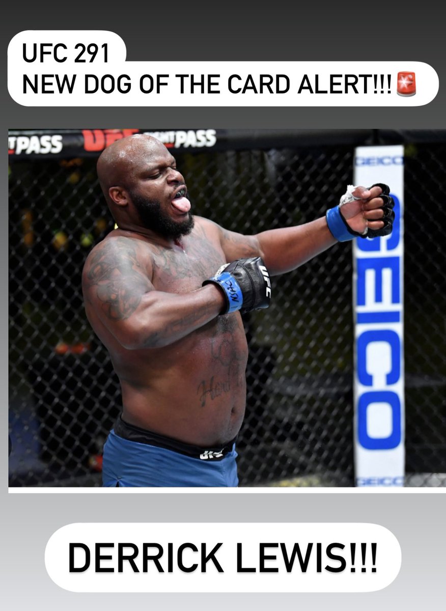 CJUFCPicks's tweet photo. New dog of the card alert for UFC 291 is DERRICK LEWIS!!! #MMATwitter #ufc291 #ufcutah #underdog #derricklewis #blackbeast #knockoutking #fight #knockout #ufcpicks #ufcprediction #fyp #cjufcpicks https://t.co/JQiwgr3lJr