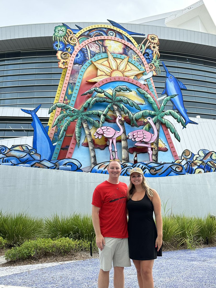 Coach_Purcell's tweet photo. When in Miami, we had to catch a Marlins game!! Marlins vs Tigers at LoanDepot Park!! This makes ballpark #13 for me and #5 for Brittany!! https://t.co/c2ul4UZXtA