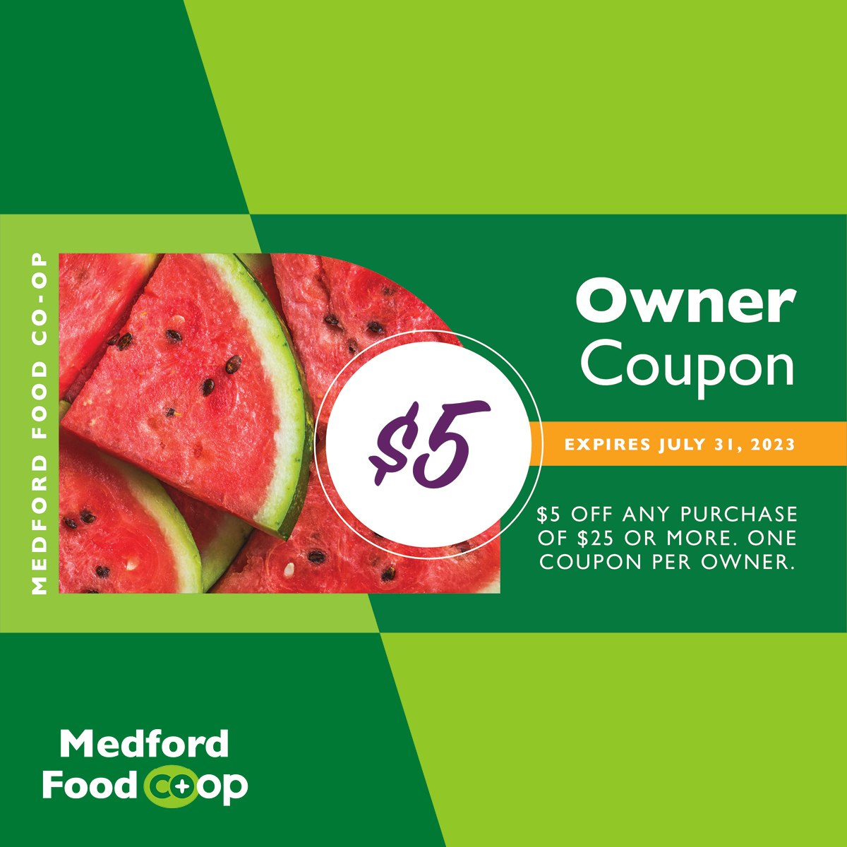 🍉Owners - you only have a couple more days to use your monthly #ownercoupon! Get $5 OFF any purchase of $25 more. If you're curious about owner benefits visit → medfordfood.coop/ownership
#medfordfoodcoop #eatbuylovelocal #jointhecoop #shopsmall #supportlocal