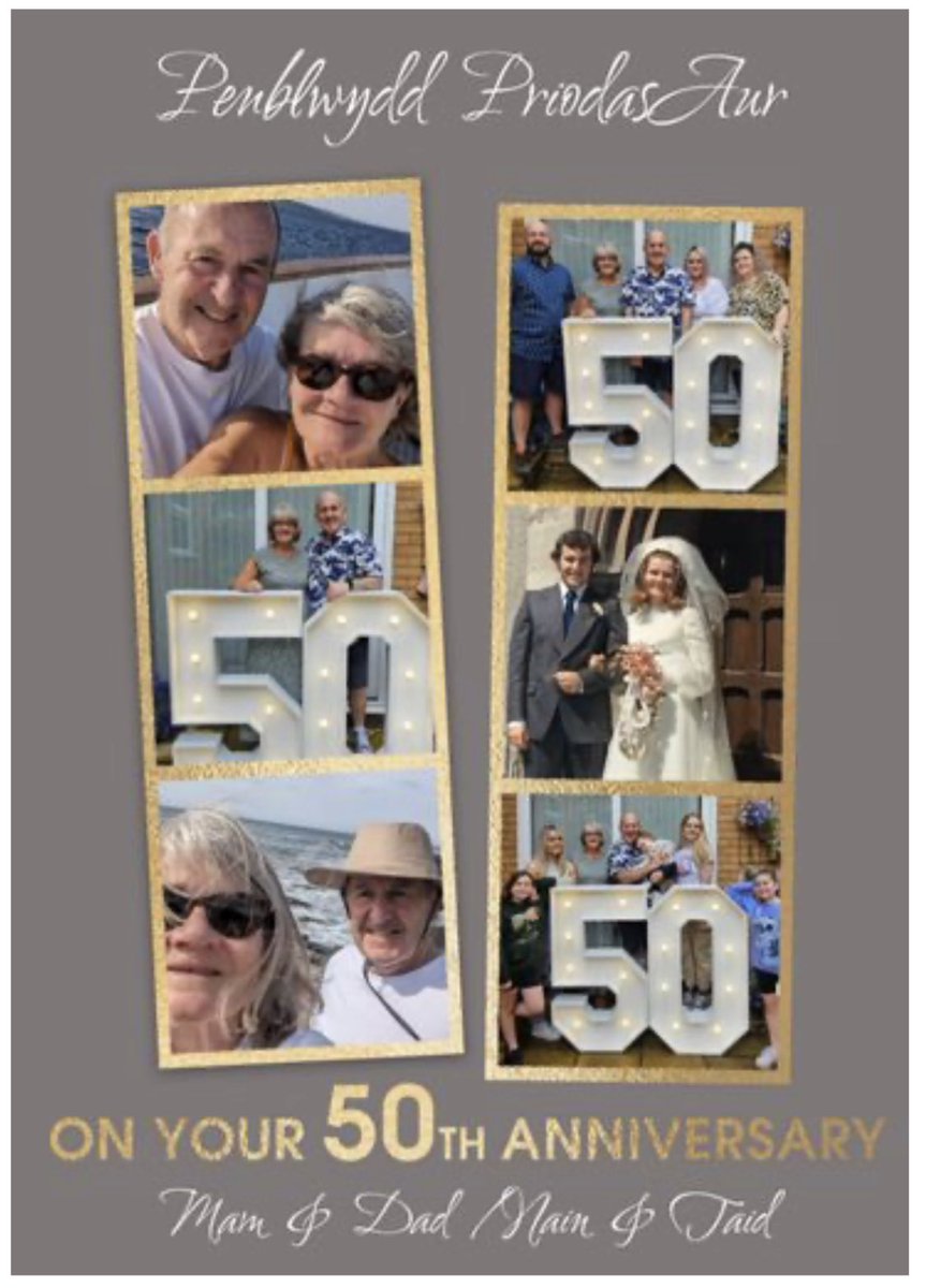 Nialwl28's tweet photo. Mam a Dad Gorau’r Byd yn dathlu 50 mlynedd o hwyl, chwerthin a chariad. Caru chi loads a loads 💖💙 @dilwyn25 https://t.co/57r9LVgEhi