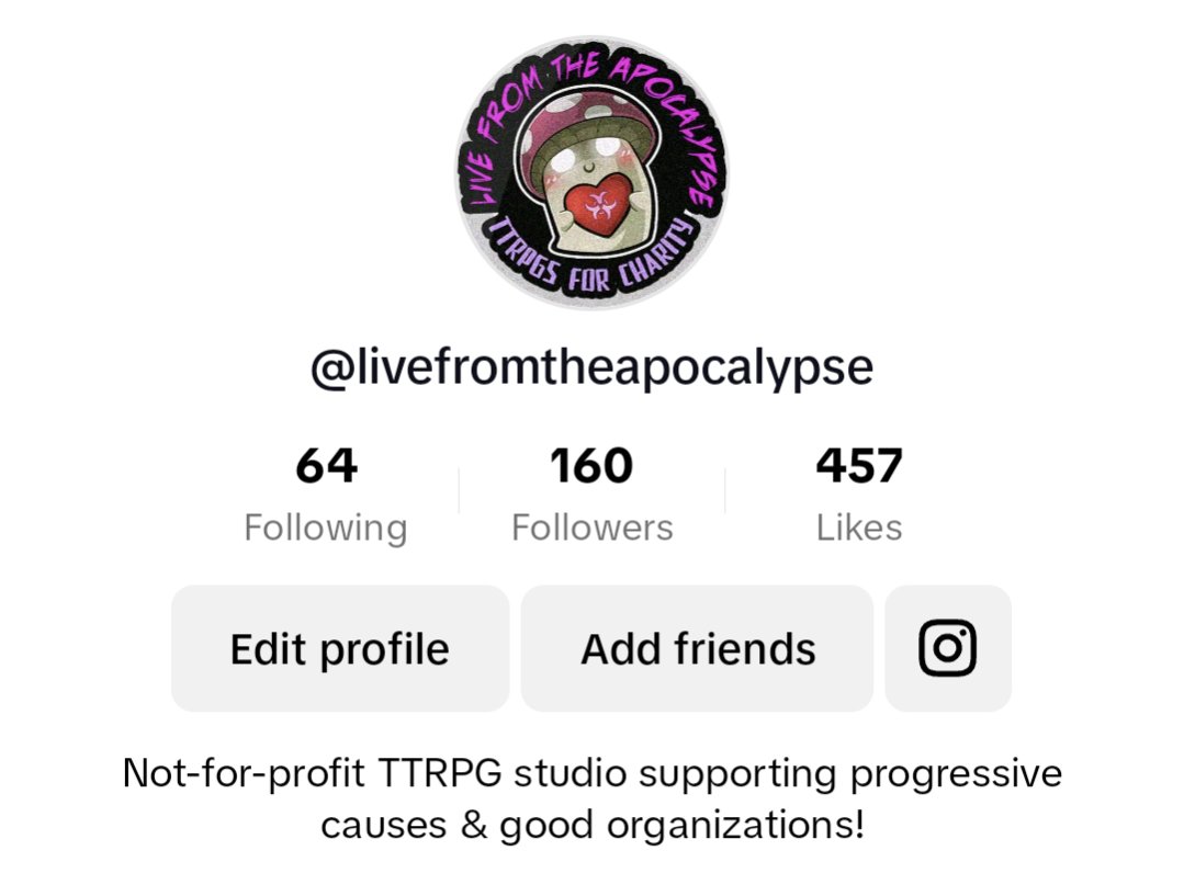 Hi this app can't possibly be long for this world so here are all the social media sites you can find us on currently:
🟦☁️: @/livefromtheapocalypse.com
🐝: @/livefromtheapoc
📷: @/livefromtheapocalypse
🕜: @/livefromtheapocalypse