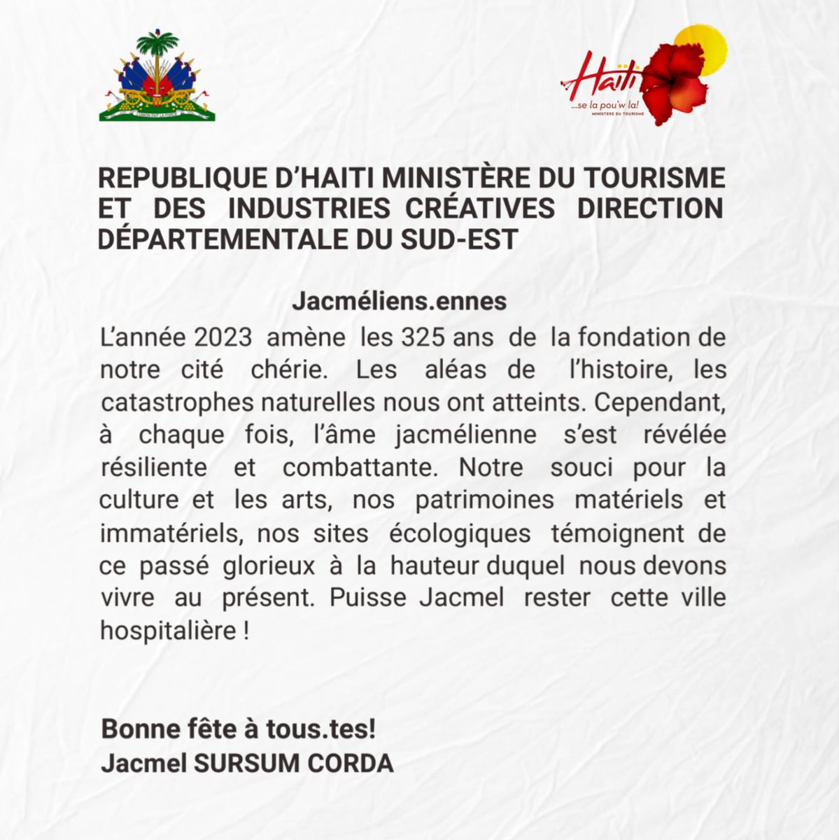 Ministère Tourisme (@mtourismehaiti) on Twitter photo 