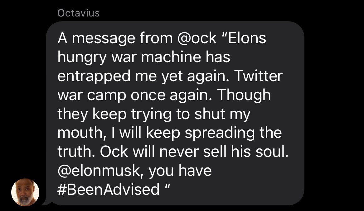 Eisenhowershyt's tweet photo. A message from @ThatFreakymfOCK :
#FreeOck
#BeAdvised https://t.co/kp2fVhMNsJ