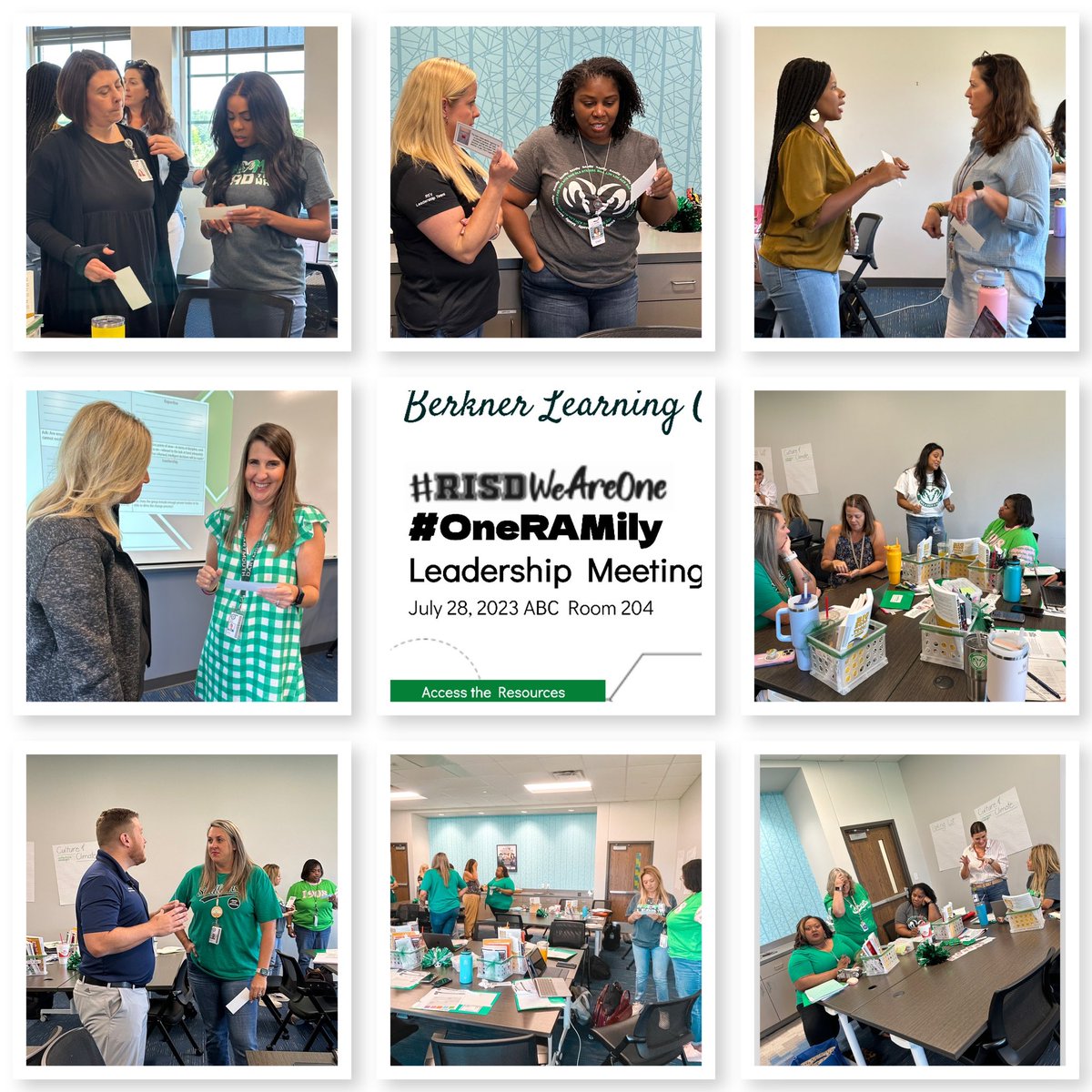 These are my people!! Today we kicked off the 23-24 school year with focus, clarity, and love for the Berkner Learning Community. 💚🤍🖤 #RISDWeAreOne #OneRAMily