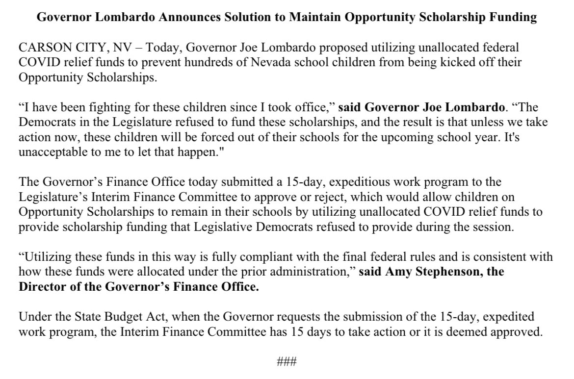 Right now, hundreds of Opportunity Scholarship students are at risk of losing their scholarships. 

That’s unacceptable. 

We’re going to fight for our kids.