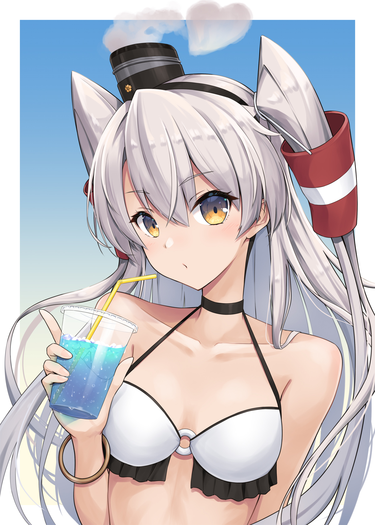 アニメ風手描き水着イラスト 手描きイラスト2枚/オリジナル/女の子/スク水/セーラー服
