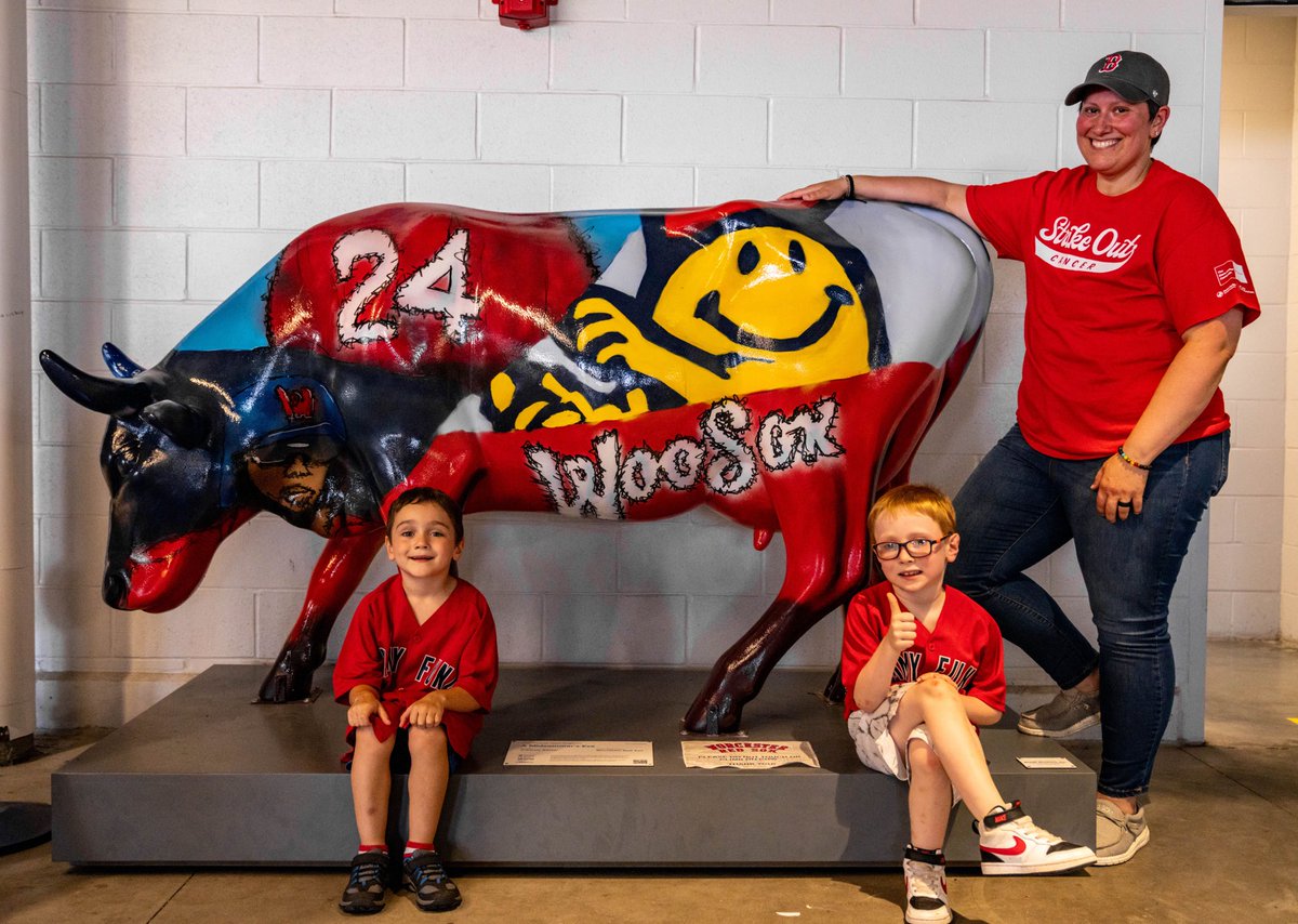 Check out the one-of-a-kind cow sculpture grazing at <a href="/PolarPark/">Polar Park</a> as part of CowParade New England presented by <a href="/HerbChambersCo/">The Herb Chambers Co</a> tonight during Jimmy Fund Night at the <a href="/WooSox/">Worcester Red Sox</a>. Donate $10 or more to the WooSox Foundation to be entered to win this work of art! Learn more: