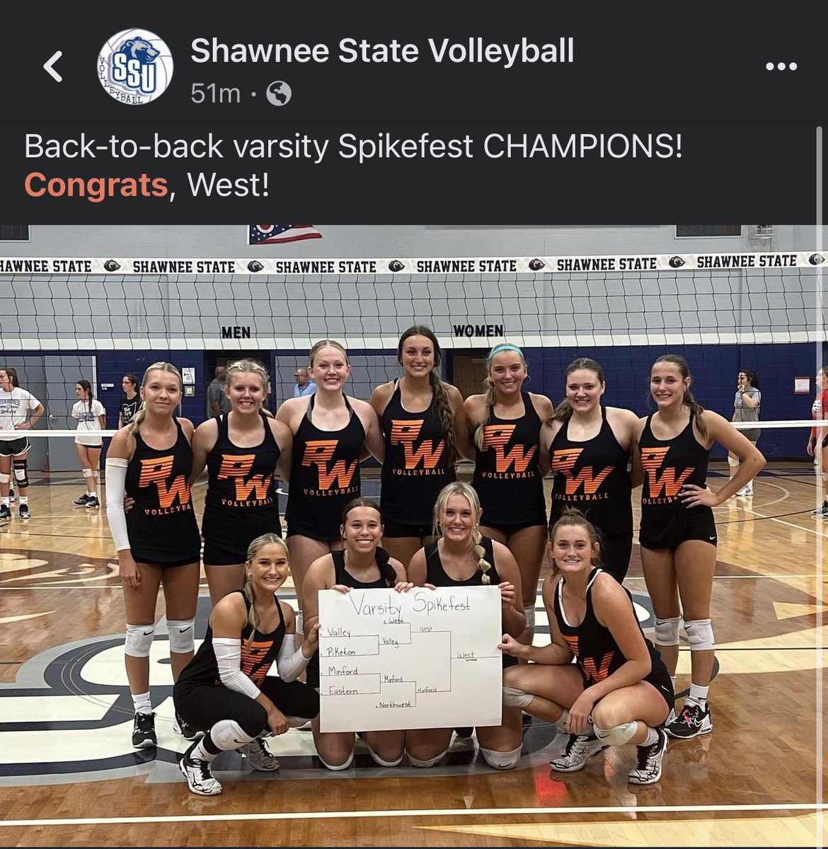 PWVolleyball's tweet photo. Spikefest Champs! @emmasayre07 @bradfordmaci1 @1515Kamryn https://t.co/x1LTzP4fHg