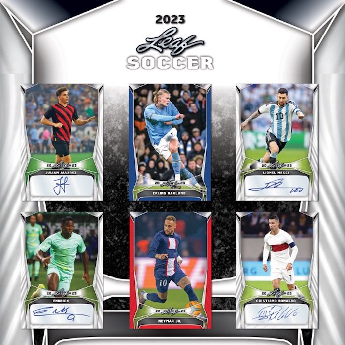 Alexandre_L_R's tweet photo. Sortie des blasters 2023 soccer de @Leaf_Cards avec 11 cartes dont 1 auto assurée 
Beaucoup de bangers comme @Cristiano , messi, @erling , alvarez ou @neymarjr 

#leaftradingcards #sportcards #autocards https://t.co/P3fvzTmkz3