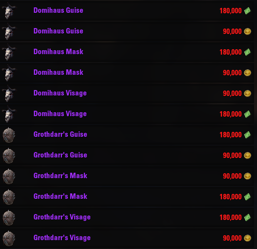 Gold_Vendor's tweet photo. This one has returned with this week's Gold Vendor items. Adhazabi hopes there is something you can use, perhaps the Grothdarr head piece or maybe even the most interesting Necklace of the Grisly Gourmet. 

@TESOnline #ElderScrollsOnline #ESOFam https://t.co/DkbVBuWe4i