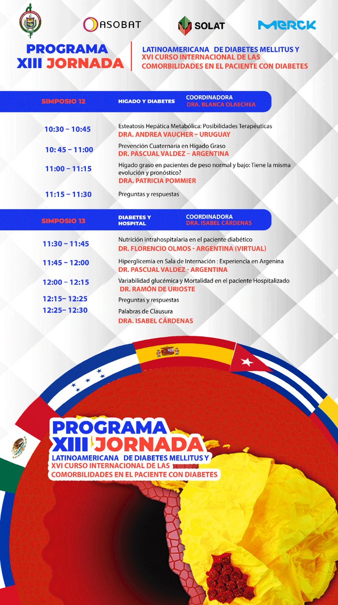 ♦️XIII Jornada de DIABETES MELLITIS
✅La Paz, Bolivia septiembre 21 22 23
✅Imperdible
✅Agendar
<a href="/ForoFIMI/">FORO FIMI</a> <a href="/MedicinaSAM/">Sociedad Argentina de Medicina (SAM)</a>