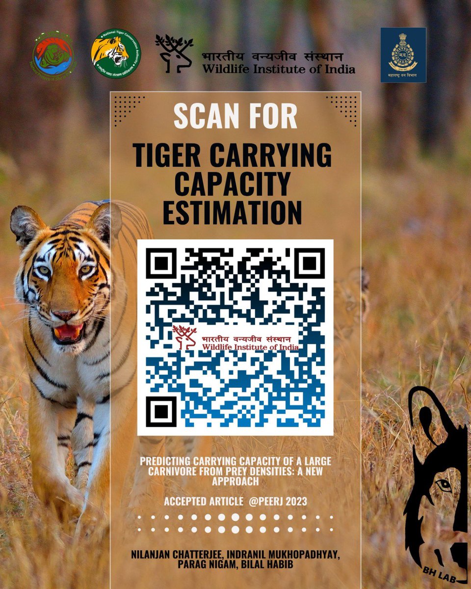 Exciting news! publication on estimating  carrying capacity of tigers has been accepted! Can't wait to share findings and contribute to tiger conservation efforts. #tigers <a href="/moefcc/">MoEF&CC</a> <a href="/ntca/">NorthTexasColorguard</a> <a href="/PeerJLife/">PeerJ - the Journal of Life & Environment</a> <a href="/vrtiwari1/">Virendra Tiwari</a> <a href="/wildwithwolves/">Bilal Habib</a> <a href="/paragnigam09/">Parag Nigam</a> <a href="/bhlab_india/">BH LAB</a> <a href="/footloose_nil/">Nilanjan Chatterjee</a> <a href="/SPYadavIFS/">SP Yadav</a>