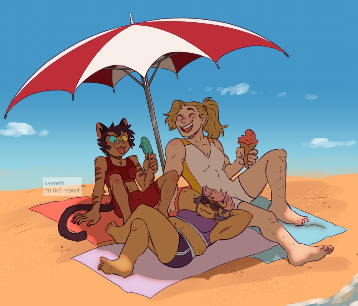 Glitradora having some chill beach time for a kofi! I want this so bad >o<