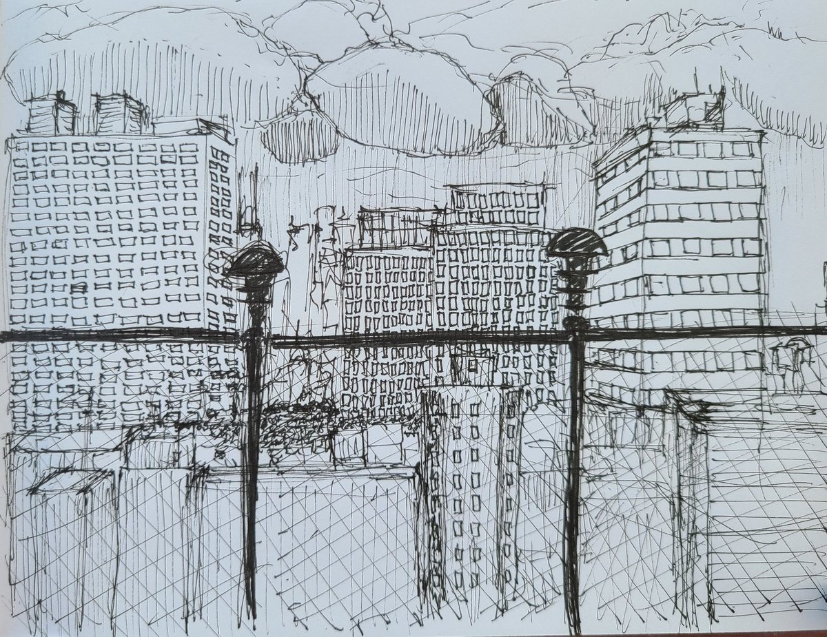 Mostly posting the art on insta but here's some more. Weenie dogs and a sketch from a rooftop