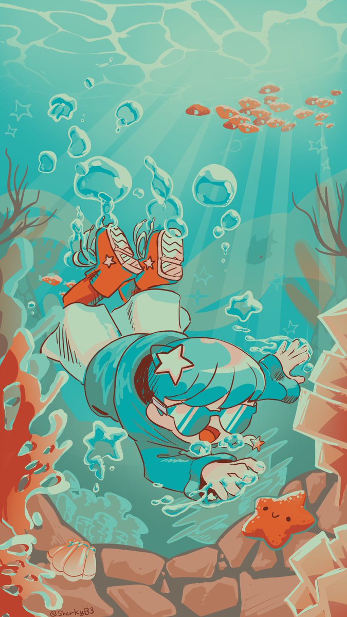 Sherky83's tweet image. Fun little color palette challenge with friends✨

This was my first time doing something like this and I had a blast…considering I was stressing alot. Learned a couple of things too like how easy makin bubbles were &amp;amp; more UI stuff on clip studio! Still got a lot to learn ofc ⭐️