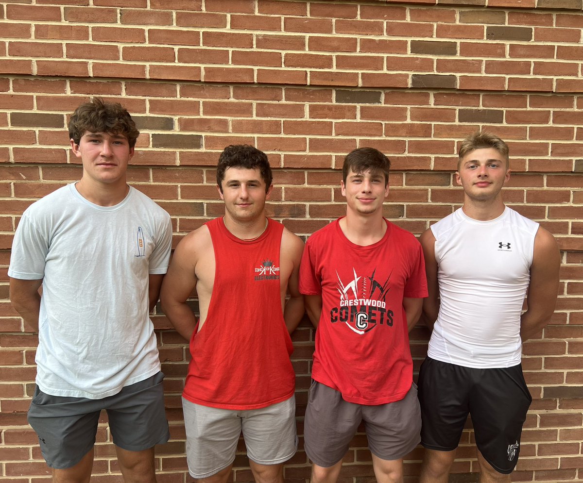 Meet the captains of your 2023 Crestwood Comets! Congratulations to <a href="/MSklarosky/">matt sklarosky</a>, <a href="/logan_rolles21/">Logan Rolles</a>, <a href="/jasonswank9/">jason swank</a>, and <a href="/JadenShedlock/">Jaden Shedlock</a>! Very well deserved! Go CCCOMETS! 🏈☄️ <a href="/ArcangeliCoach/">Ryan Arcangeli</a>