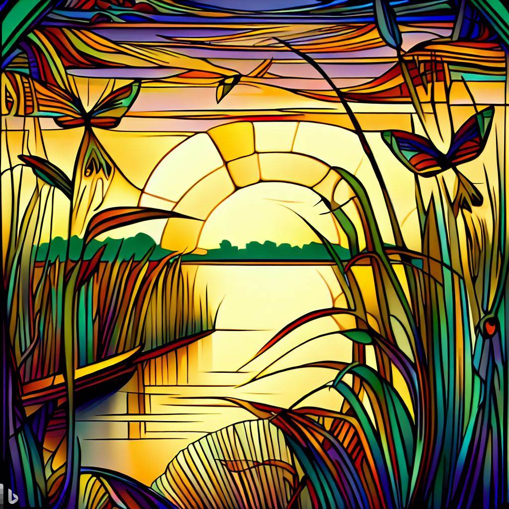 #norfolk #norfolkbroads #broads #art #aiart #artnouveau #sunrise