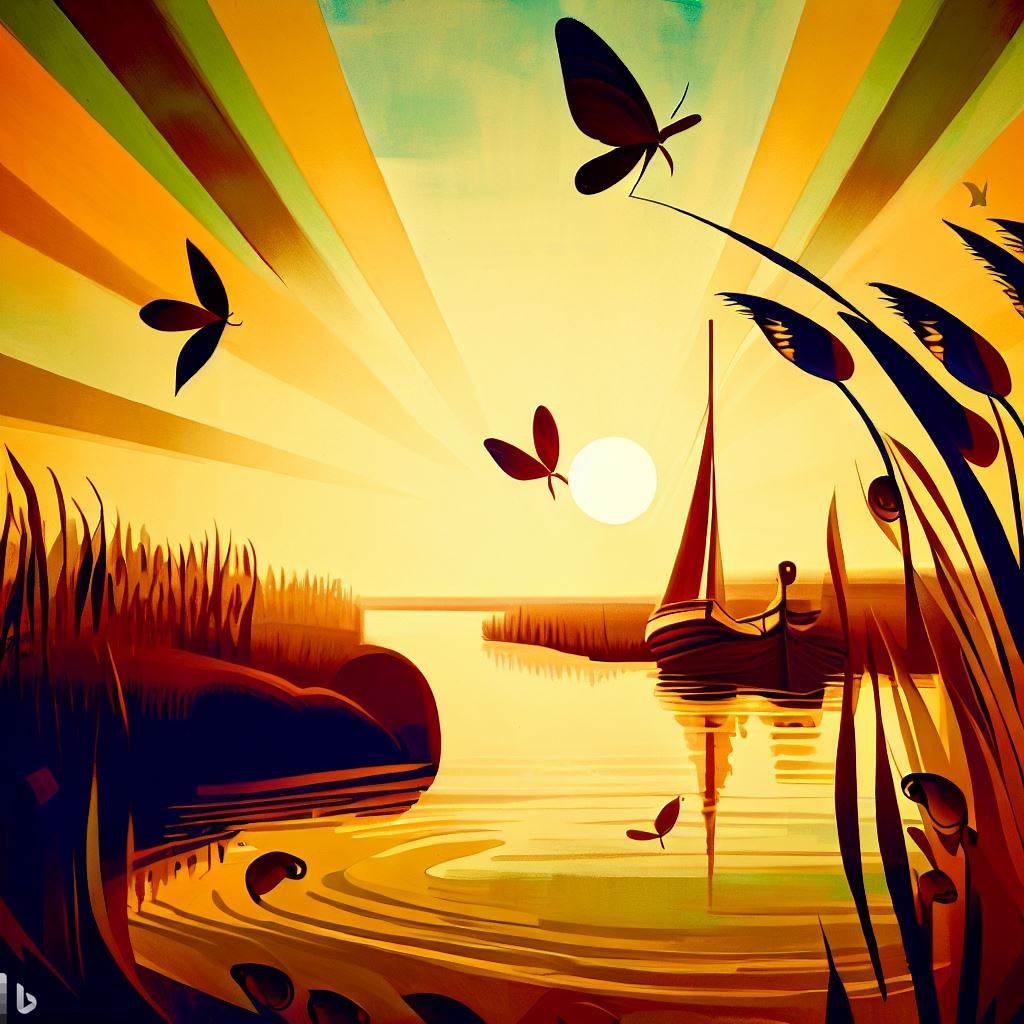 #norfolk #norfolkbroads #broads #art #aiart #artdeco #dalle  #sunrise