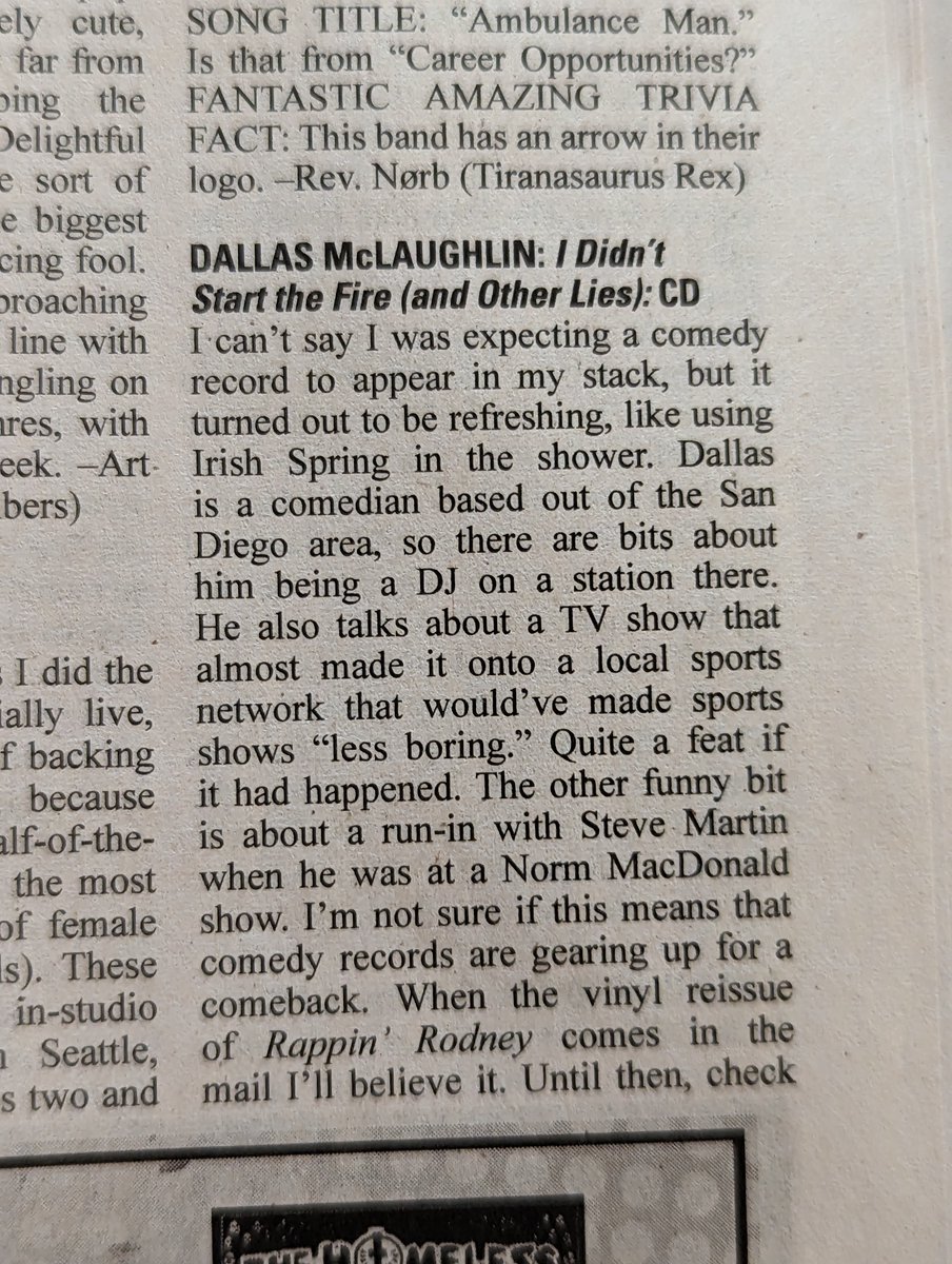 xopublicity's tweet photo. .@dallas_mc's  adept and street level storytelling-stand up "I Didn't Start the Fire and Other Lies" gets love from the esteemed punk magazine #Razorcake! https://t.co/lGOWJ2KYYc