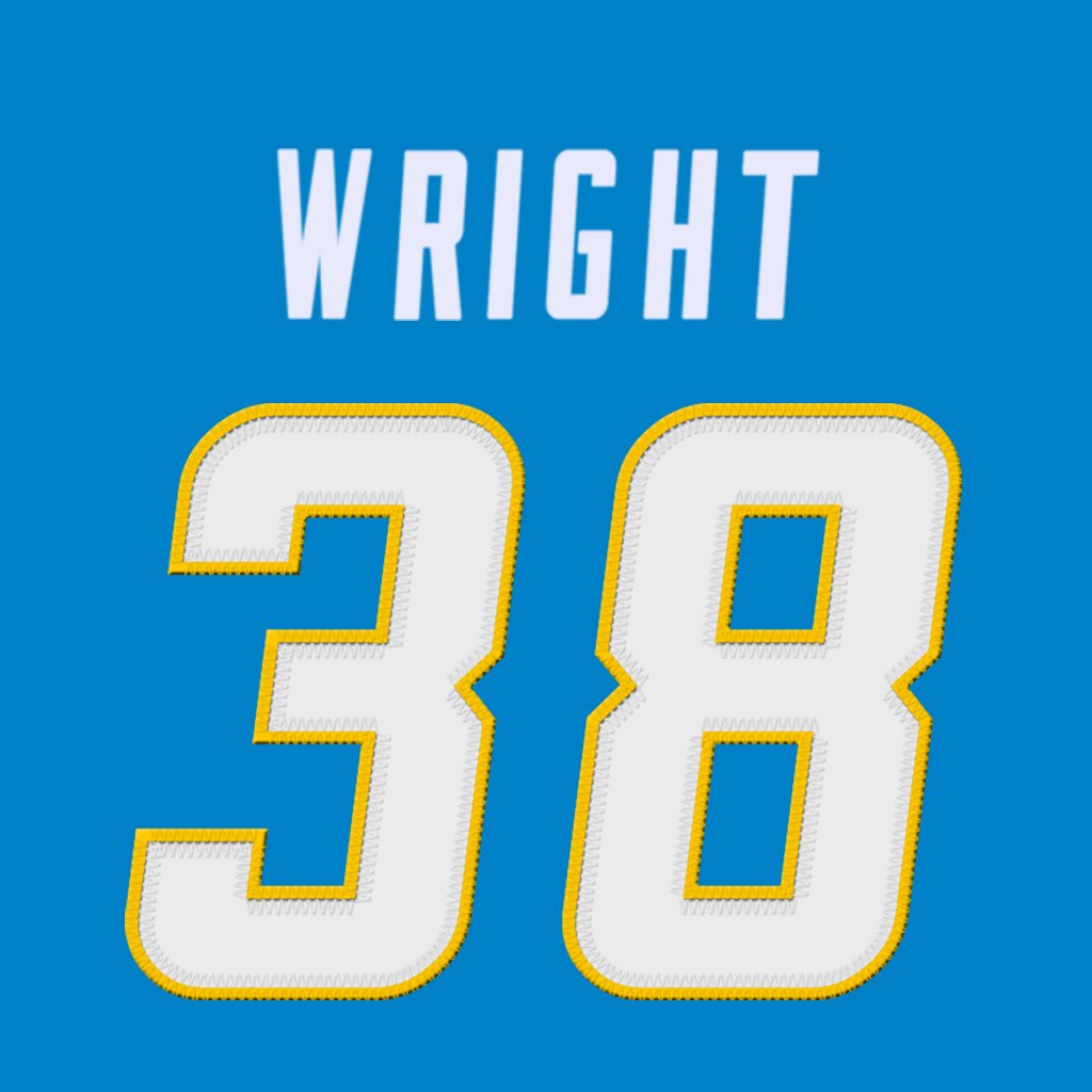 nfl_jersey_num's tweet photo. Los Angeles Chargers WR Milton Wright (@MW_Agent0) is wearing number 38. #BoltUp https://t.co/pcjPSm9NKm