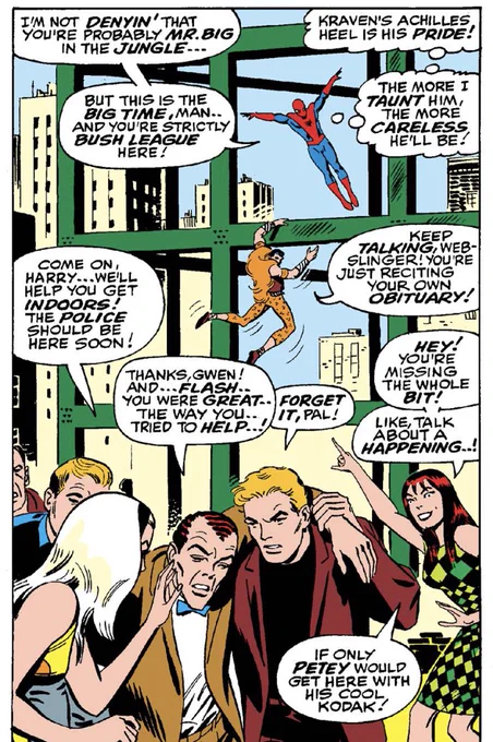 I also really like how MJ is portrayed in this era too because in comparison to the adaptations of her I experienced, she feels alot more free spirited and just plain fun and I totally get why her and Peter would fit so well together 