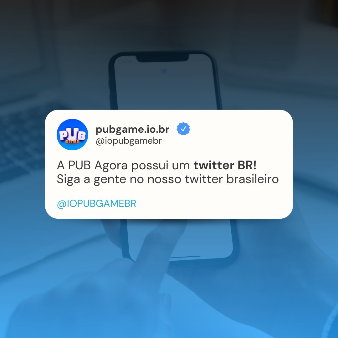 IoPubgameBr's tweet photo. 🎉 A PUB agora tem um Twitter em Português! 🇧🇷
Siga-nos para ficar por dentro das últimas novidades sobre a revolução da Web3!
#PUBGame #Web3 #PreSale #PubVerse #Cryptocurrency #Blockchain #Inovação #CryptoBrasil #Revolution #PUB #TwitterBR #X #ElonMusk https://t.co/CwPAWtewom