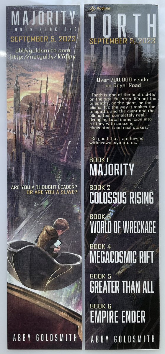 Abbyland's tweet image. Bookmarks have arrived! #GotPrint Looking awesome!