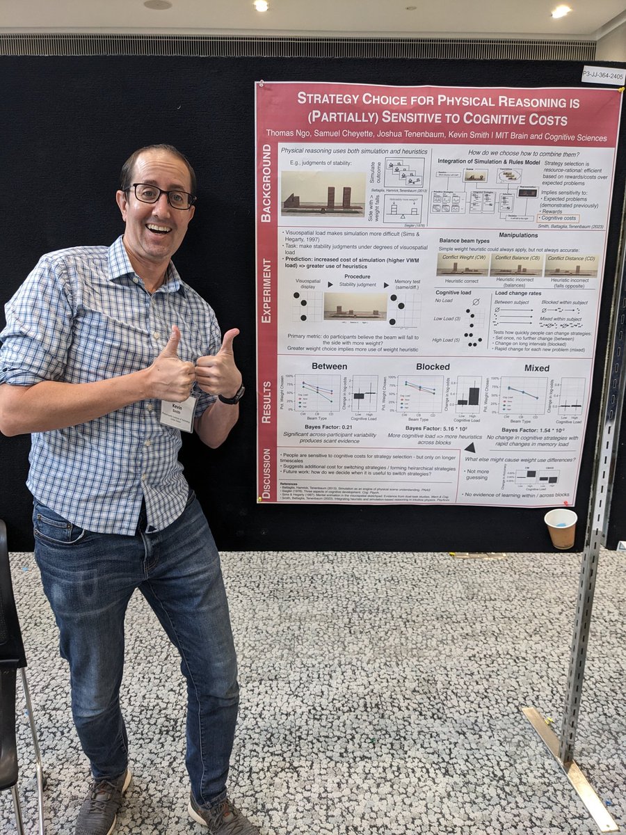 Tobias Gerstenberg (@tobigerstenberg) on Twitter photo Want to learn more about how cognitive costs affect strategy choice in physical reasoning? <a href="/realkevinsmith/">Kevin Smith</a> looks excited to tell you all about it! #CogSci2023 Want to learn more about how cognitive costs affect strategy choice in physical reasoning? <a href="/realkevinsmith/">Kevin Smith</a> looks excited to tell you all about it! #CogSci2023