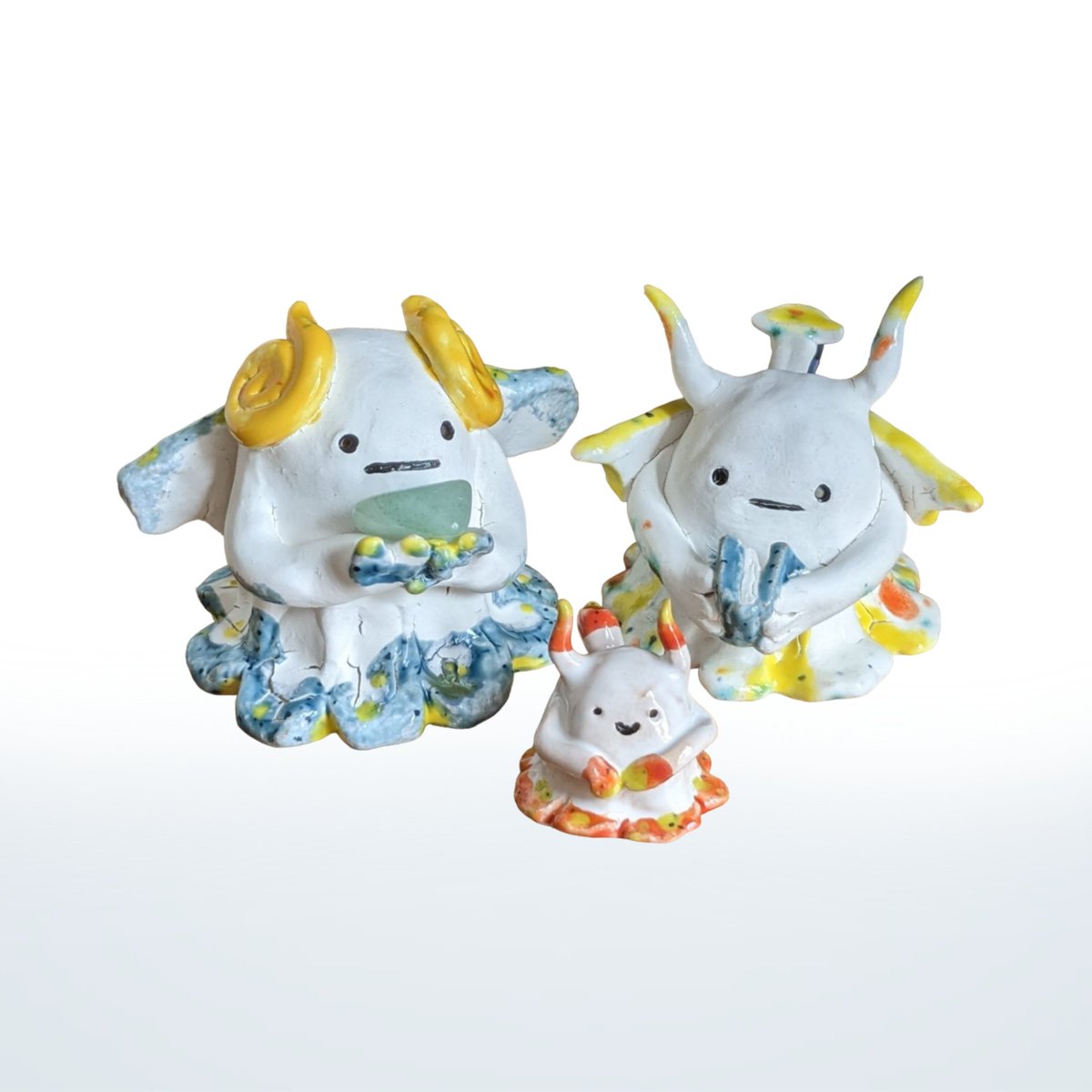 eliwgoo's tweet photo. ceramic creatures i've made so far 😇 https://t.co/jEov1eFXKM