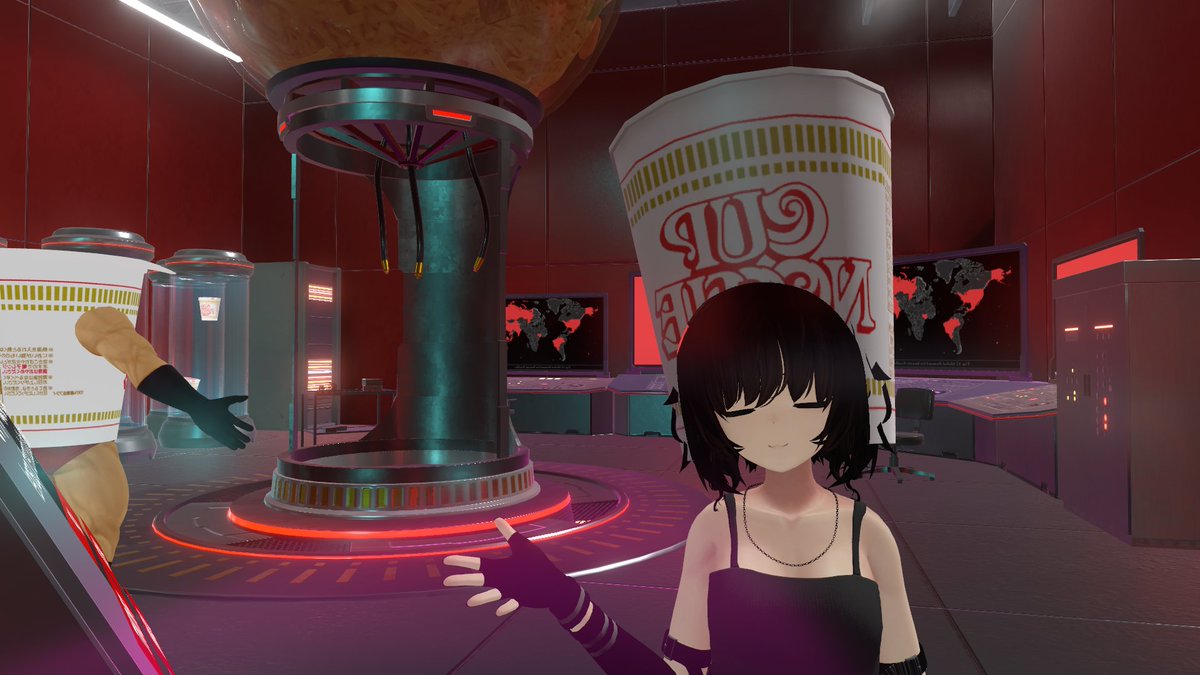 sumisuandhitch's tweet photo. Final days of #Vket2023Summer ! Was not expecting how much effort Cup Noodle put into their exhibit! #VRChat #vket https://t.co/6zxbc9hBnC