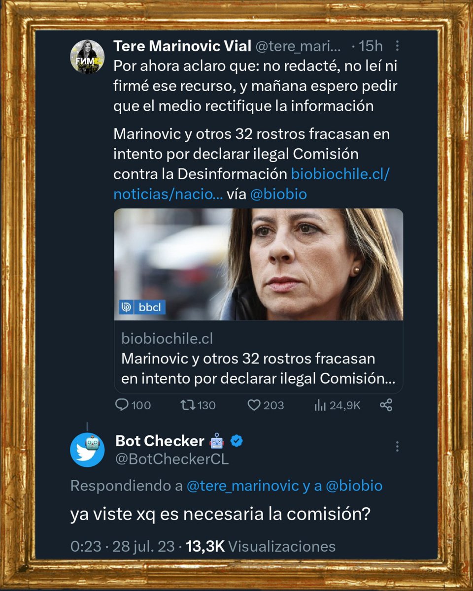 🖼️«La hipocresía de ser doña fake news y quejarse de las fake news»
Óleo sobre tela, julio 2023.