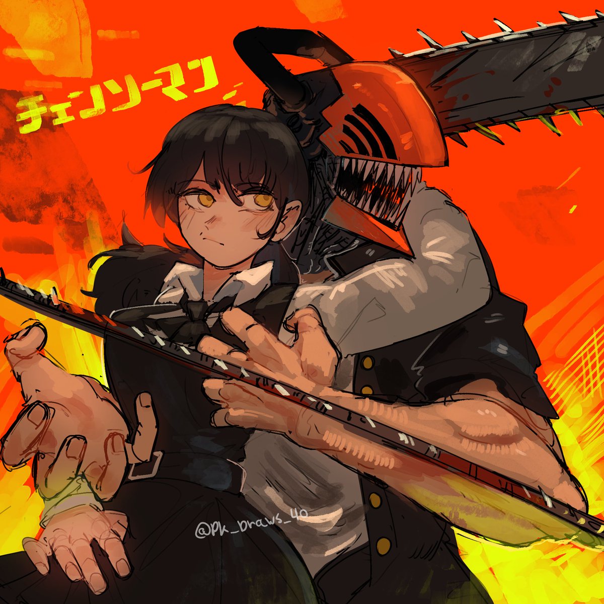 I really like their dynamic so here's some cute art of the lovely duo!

#chainsawman