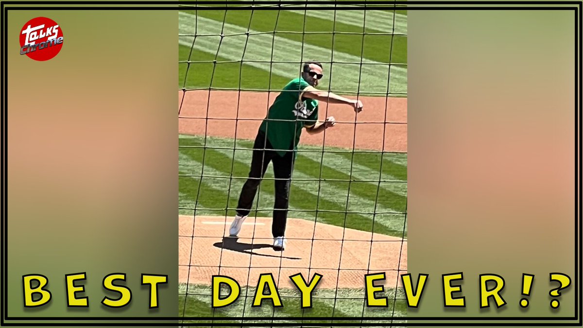 TalksChrome's tweet image. Threw out the first pitch at an Oakland A&apos;s game, then pulled a booklet out of 2023 Topps Tribute. Best Day Ever?? youtu.be/0ri-DzMSs08 via @YouTube @dallas_mc @joechandler @Nicholas_McCann