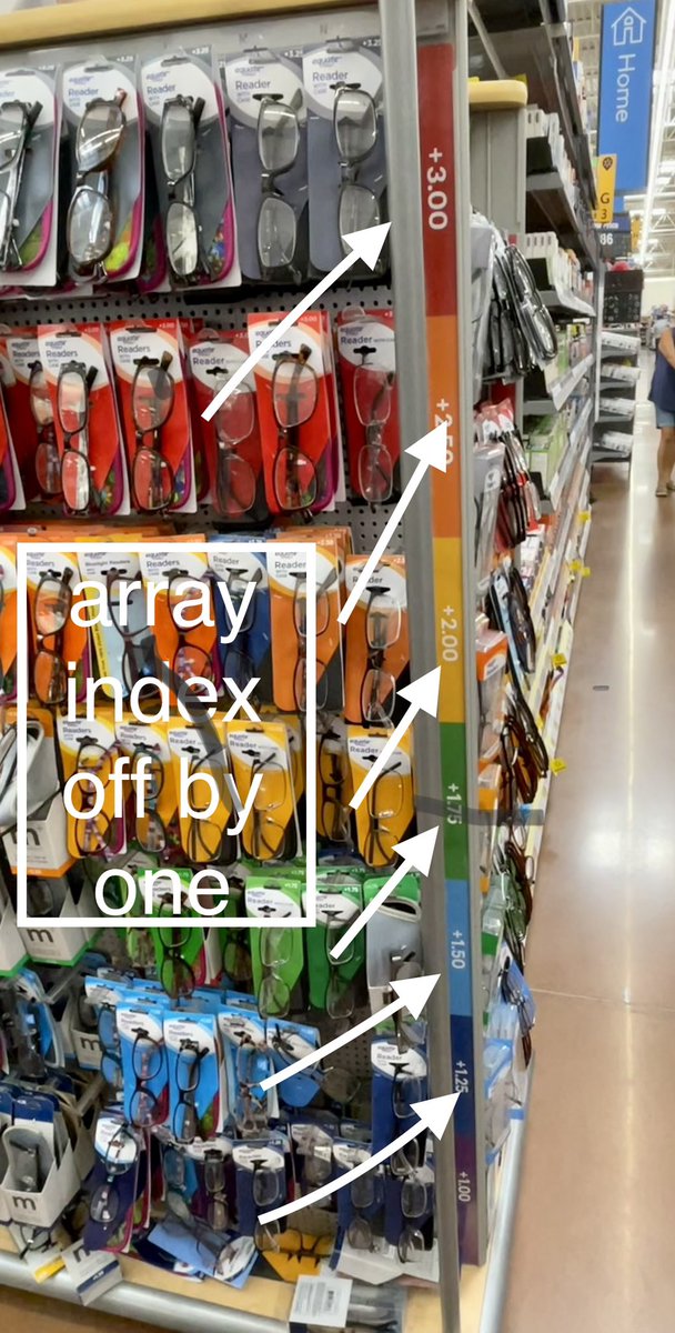 CastleTechDev's tweet image. Walmart shelves defy your zero-based language expectations!