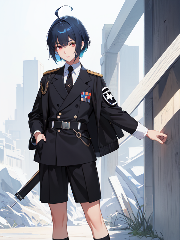 Acxy_kawauso's tweet image. アクシィ・オーキド：
条約機構宇宙海軍幼年学校１式礼服

#AIイラスト
#stablediffusin