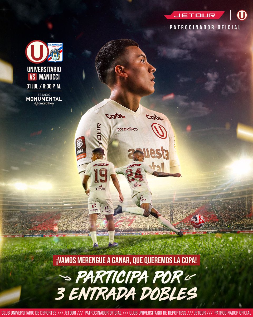 Participa y gana: 

- Comparte y dale me gusta a este post
- Etiquétanos en tus historias
- Síguenos en todas nuestras redes sociales 

Bonus (para más oportunidades de ganar): Comenta tu barra favorita 👀⚽💛.

#YDaleU #YDaleJetour #LaGrandezaNosUne #ConGarraJetour
