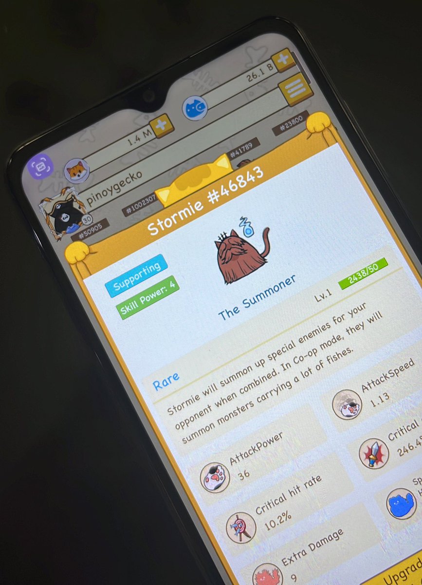 pinoygecko's tweet photo. Stormie "the summoner" is a nasty support cat 😾as it releases fast moving monsters when combined. But do you know that there is one attack cat that can counter these fast moving monsters? #riseofcats #catecoin #catpay #NFT #PlayToEarn #P2EGame https://t.co/2i3zZZUkyX
