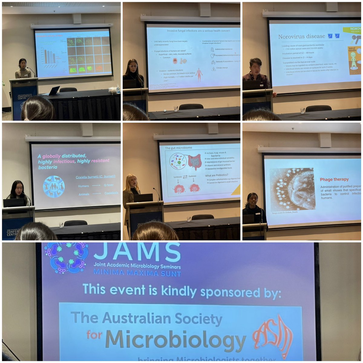 Absolute blast last night at the <a href="/jamsorgau/">JAMS</a> x <a href="/AUSSOCMIC/">ASM</a> NSW/ACT Branch Student Special. 

Lovely to see our students thriving doing outstanding microbiology 🧫 Very proud of them all!

BIG Congrats to winners Lewis Mercer (Judges Choice) and Bianca Briscas (Peoples Choice) 🏆